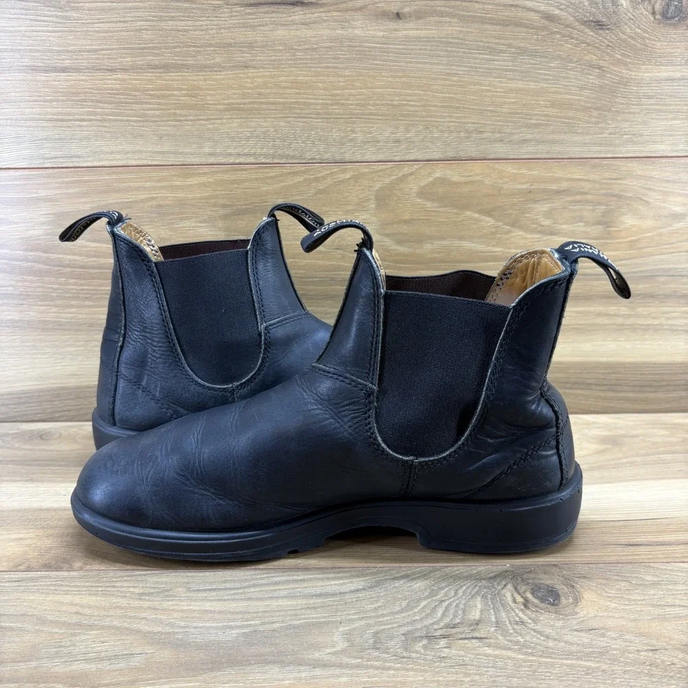 Blundstone Chelsea Boots Black Leather Mens 9 AU 8 Ankle Modern Casual Everyday